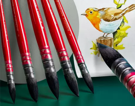 红胖子水彩画笔套装专业美术绘画水彩毛笔松鼠...