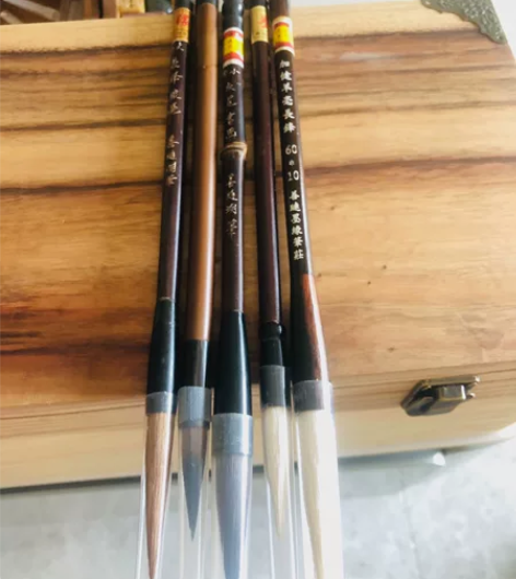 善琏湖笔，5支老毛笔，全新未沾墨，闲置转让...