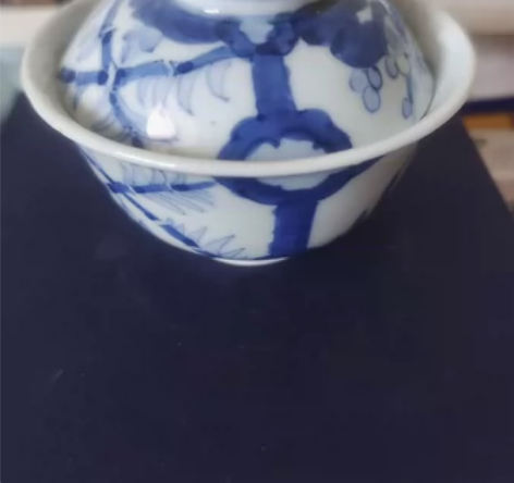 清中期:青花盖碗一套 发色釉水一流中的一流...