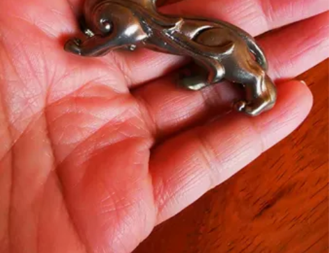 剑阁金工螭虎摆件手把件镇纸挂坠 白铜实心 ...