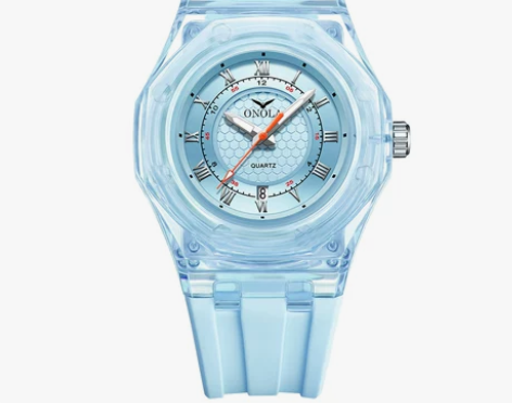 奥骆纳时尚透明防水运动手表正品牌多功能硅胶...