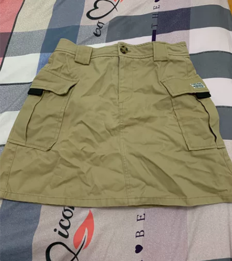 辣妹工装牛仔短裙系带口袋工装半身裙暗黑系短...