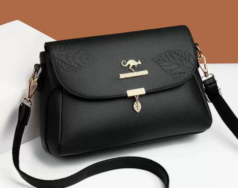 袋鼠真皮女士包包2024年新款潮高级感时尚...