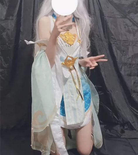 西施游龙清影cos服大全套  配件热熔胶粘...