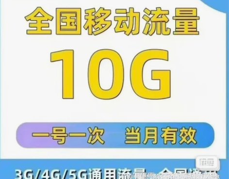 广东移动流量包10GB 5天 移动流量充值...