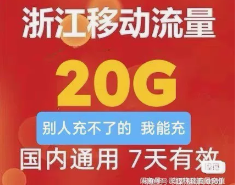 浙江移动流量10G  有效期7天 详看详情...