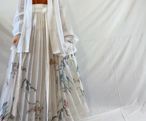 南阁原创  【纯纯】 花鸟百褶裙宋制汉服夏...