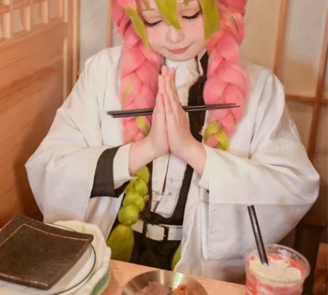 恋柱甘露寺蜜璃cos服大全套鬼灭之刃 co...