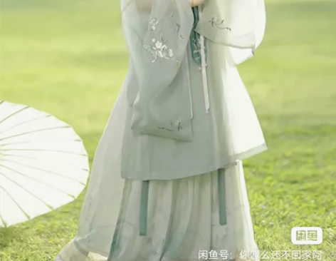 夏款绿色明制 刺绣款 纱衣＋纱裙＋云肩三件...