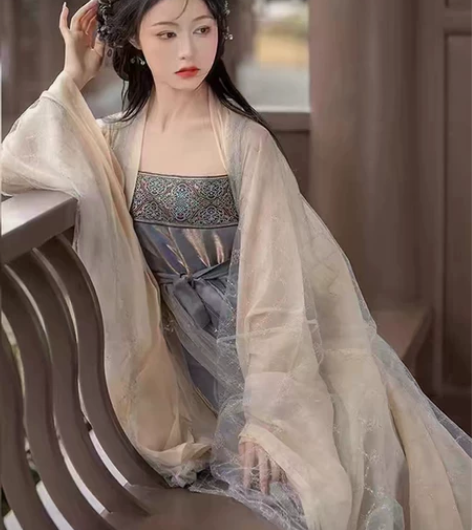 出一套唐制 鲛人泪 套装 齐胸诃子裙 异域...