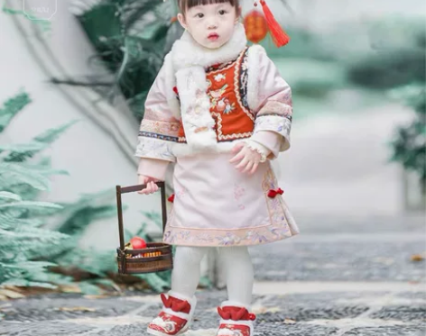 舒栗.昭愿格格服汉服110码假两件套 女宝...