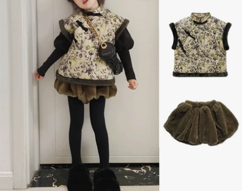 新年服拜年服女童装棉衣加厚旗袍唐装中国风冬...