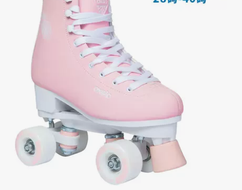 迪卡侬儿童双排溜冰鞋 鞋码30 粉红 淘宝...