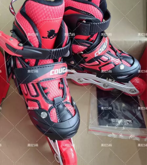 全新 正品美洲狮儿童轮滑鞋可调直排轮滑鞋儿...