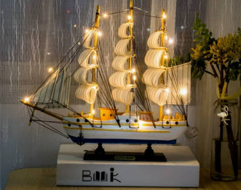 家居创意工艺装饰品帆船模型酒柜房间卧室客厅...