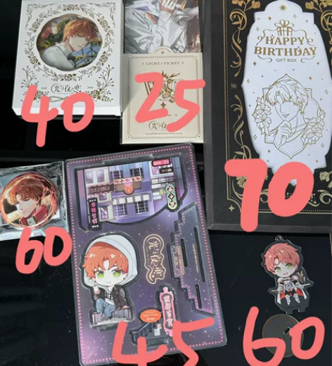 夏鸣星官谷低价出吧唧立牌生日礼盒a咖（不包...