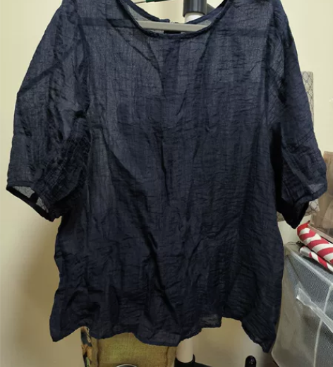 深蓝色的罩衫，胸围有50，衣长50-58，...