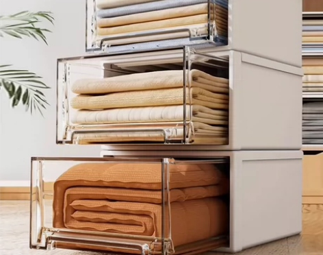 #抽屉式收纳柜 加厚抽屉式收纳箱家用透明内...