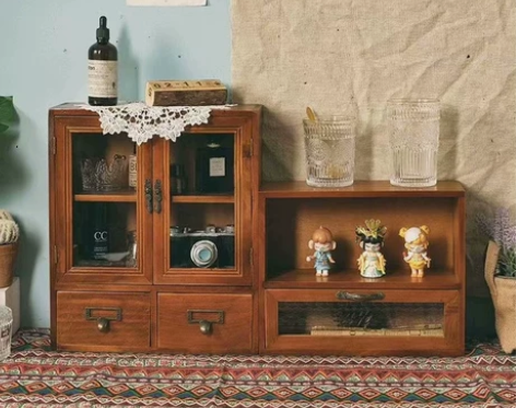 【实体店倒闭，清20个桌面收纳柜小柜子复古...