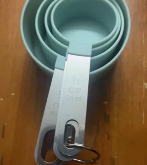 塑料量杯不锈钢手柄量杯量匙4件套带刻度量匙...