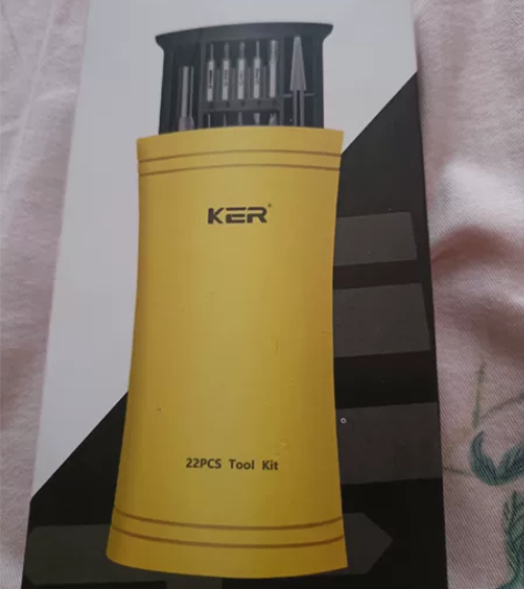 出ker品牌的22件螺丝刀套装，颜色为黄色...