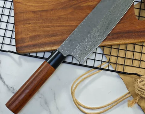 【捡漏】正品大马士革钢菜刀日本进口67层A...