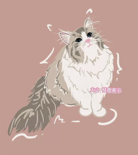 手绘宠物q版动物头像画像定制猫猫狗狗照片转...