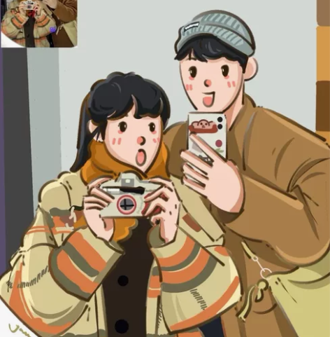 手绘头像定制豆豆眼头像卡通头像ins风约稿...