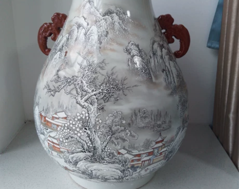 景德镇陶瓷 景德镇300件重工粉彩山水雪景...