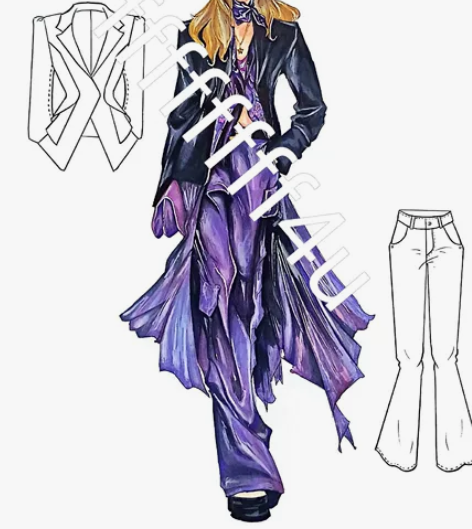 马克笔服装画  时装效果图 服装效果图 接...