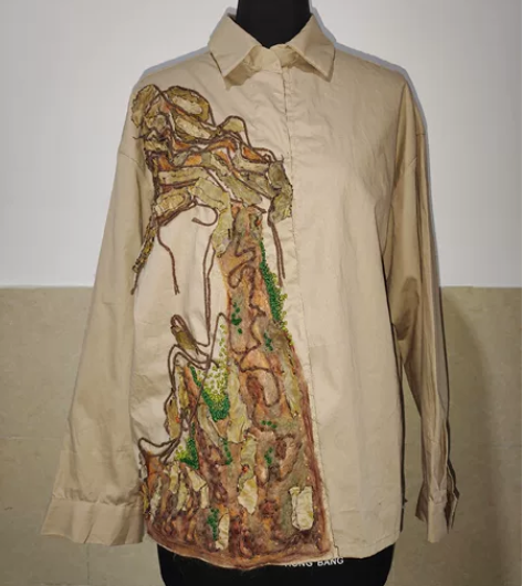 服装设计专业面料改造 衬衫是自己做的 售出...