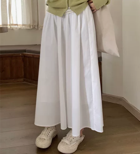 ?穿一洗一！乌77大裙摆垂坠感半身裙女松紧...