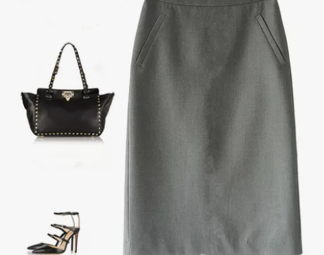 气质灰色面试职业一步裙女夏季高腰显瘦包臀裙...