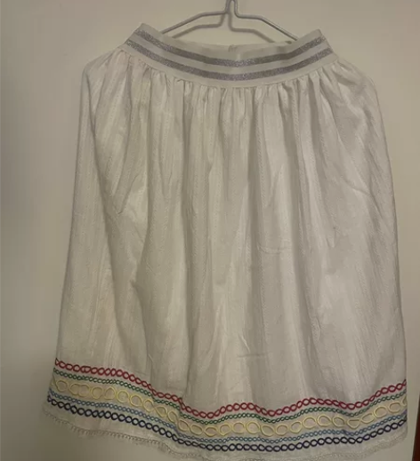 民族风半身裙，裙长64，纯棉系列，实物纯白...