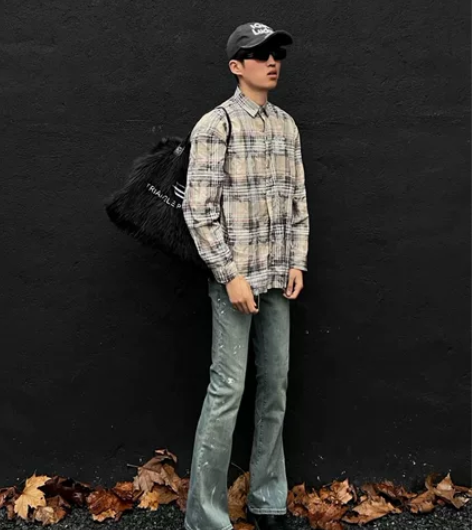 DUFGDC巨显瘦修身水洗黄泥泼墨微弹牛仔...