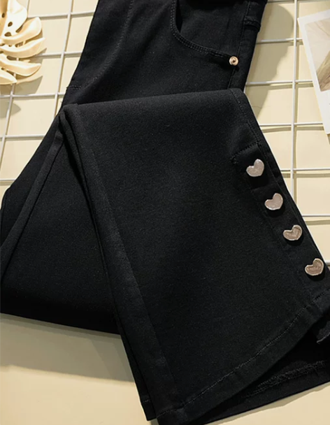 喇叭裤子女2024年春季新款大码高腰显瘦弹...