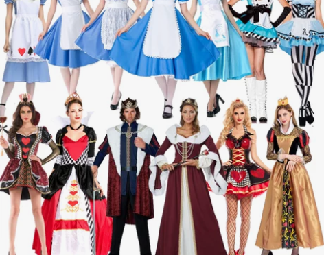 cosplay爱丽丝梦游仙境皇帝红白皇后桃...