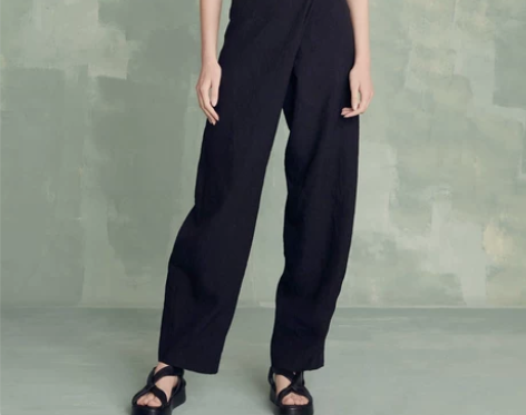 cortana亚麻裤子女2023新款夏季高...