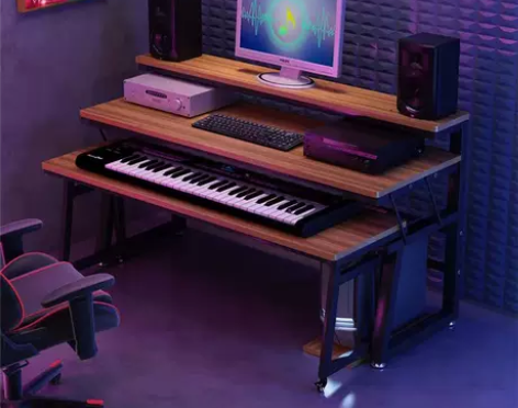 电子琴桌编曲录音工作台实木生态板电钢桌合成...