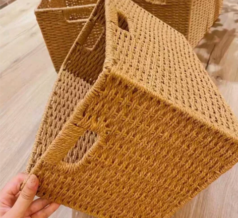 特价出 日式储物盒草编藤编收纳框～ 可装杂...