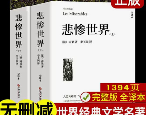 悲惨世界上下2册带注释附插图雨果著 正版原...