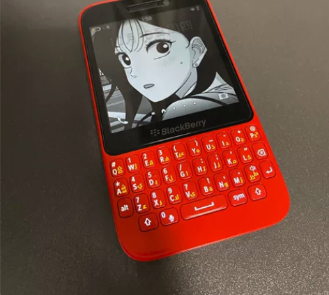 黑莓Q5 blackberry 红色触摸按...