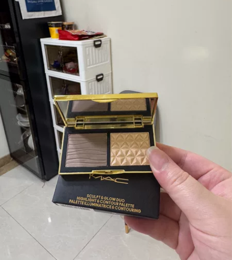 MAC魅可小金盒生姜高光+鼻影omega双...