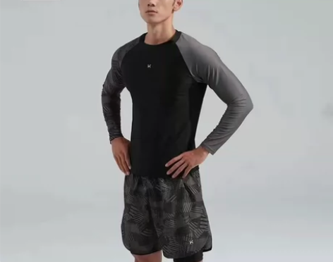 Keep泳衣男士套装男生短袖上衣防尴尬双层...