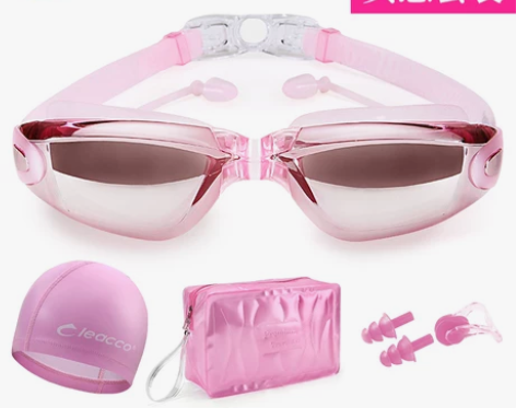 ?泳镜防水防雾女士近视高清游泳眼镜大框男度...