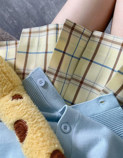 七芊原创正版校供感jk格裙学生a字半身裙学...