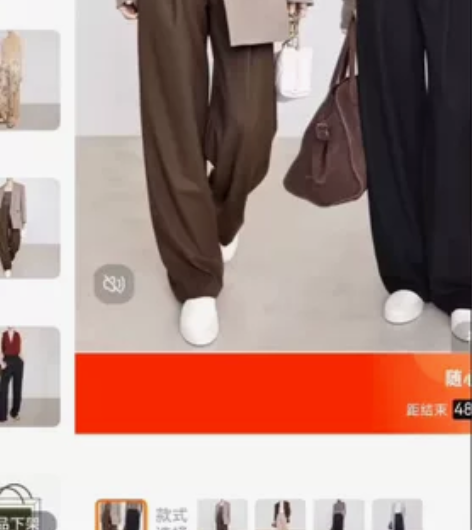 夏莫卡老钱风弯刀裤焦糖色裤子早秋垂感西装裤...