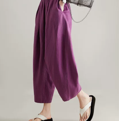 货号 ：4043 品名： 亚麻气球裤 颜色...