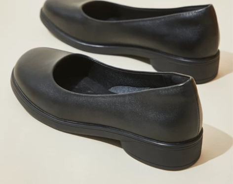 圆头低跟3cm女黑色皮鞋浅口厚底单鞋女妈妈...