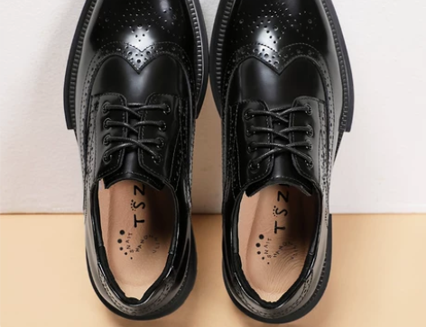 oldseas布洛克皮鞋男真皮厚底内增高8...